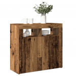 Puhvetkapp LED-tulega, vana puit, 80x35x75 cm, tehispuit
