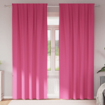 Kardinad r&otilde;ngastega 2 tk erk roosa 260 x 140 cm pol&uuml;ester