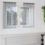 Voile kardin kardinatega 2 tk tumehall 140 x 140 cm pol&uuml;ester