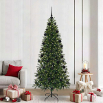 Tehisj&otilde;ulupuu koos 300 led-iga roheline 210 cm pe ja pvc