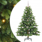 Tehisj&otilde;ulupuu koos 150 led-iga roheline 150 cm pe ja pvc