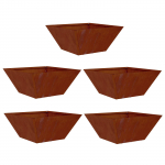 Aia istutuspott 5 tk rooste 35 x 35 x 15 cm terase t&uuml;&uuml;p