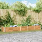 K&otilde;rgendatud aia taimelava helepruun 400 x 80 x 45 cm tsinkteras