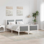 Voodiraam peatsiga Helehall 140 x 200 cm kangas