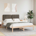 Voodiraam Pehme Peatoega Pruunikashall 135 x 190 cm Tahke m&auml;nd