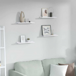 Seinariiul riiuliga 4 tk Valge Marmor 40 x 9 x 3 cm Tehispuit