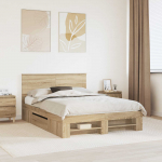 Voodiraam peatsiga sonoma tamm 150 x 200 cm tehispuit