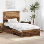 Voodiraam peatsiga sahtliga Vana puit 90 x 200 cm Tehispuit