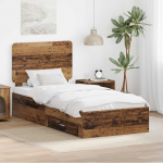 Voodiraam peatsiga sahtliga Vana puit 100 x 200 cm Tehispuit