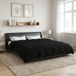 Suvised teki Rapistatud Must 200 x 240 cm Mikrokiud