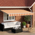 Manuaalne varikatus LED-idega Kollane, Oranž ja Valge 3 x 2,5 m