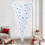 Tehisj&otilde;ulupuu koos 300 led-iga valge 240 cm pvc ja teras