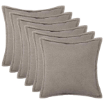 Diivanipadi 6 tk HOUTEN helehall 80 x 80 cm boucl&eacute;
