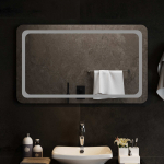 LED vannitoa peegel L&auml;bipaistev 100 x 60 cm karastatud klaas
