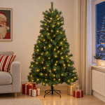 Kunstlik kokkupandav j&otilde;ulupuu 150 cm 150 LED-i Soe valge