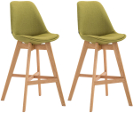 2-osaline baaritoolide komplekt Cannes, kangas, naturaalne, roheline