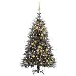 Kunstkuusk LEDide, kuulide ja lumiste okstega, 120 cm, pvc & pe