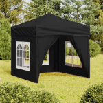 Kokkupandav peotelk seintega, must, 2 x 2 m