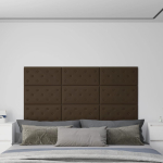 Seinapaneelid 12 tk, pruun, 60 x 30 cm, kunstnahk, 2,16 m&sup2;