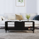 Diivanilaud, must, 102 x 50 x 40cm, tehispuit