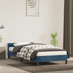 Voodiraam ilma madratsita tumesinine 100x200 cm samet