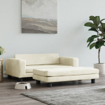 Koeravoodi laiendusega, kreemjas, 100 x 50 x 30 cm, samet