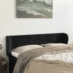 Voodipeats servadega, must, 147x23x78/88 cm, samet