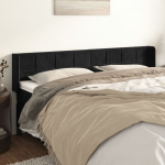 Voodipeats servadega, must, 163x16x78/88 cm, samet