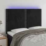 LED-voodipeats, must, 144x5x118/128 cm, samet