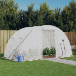 Kasvuhoone terasraamiga, valge, 8 m&sup2;, 4x2x2 m