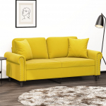 2-kohaline diivan patjadega, kollane, 140 cm, samet