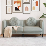 2-kohaline diivan koos patjadega, helehall, samet