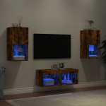 4-osaline telerikappide komplekt LED-tuledega, suitsutamm