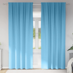 Kardinad r&otilde;ngastega 2 tk hele sinine 260 x 140 cm pol&uuml;ester