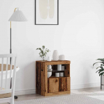 Led kummuti LED -ribatuledega pruun 60,5 x 37 x 67 cm tehispuit