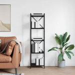 Raamatukapp Must tamm 40 x 30 x 155 cm Tehispuit