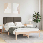Voodiraam Pehme Peatoega Pruunikashall 120 x 200 cm Tahke m&auml;nd