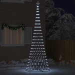 Led j&otilde;ulupuu koos 455 LED-iga k&uuml;lm valge 184.5 cm metall