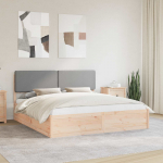 Voodiraam Pehme Peatoega peaga Helehall 180 x 200 cm Tahke m&auml;nd