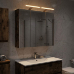 Vannitoa peeglikapp Suitsetatud tamm 70 x 14,5 x 70 cm