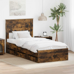 Voodiraam sahtliga suitsetatud tamm 100 x 200 cm inseneripuit