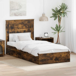 Laos voodi peaga Suitsetatud tamm 90 x 190 cm Tehispuit