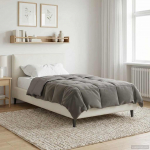 Tekk rapistatud helehall 140 x 220 cm mikrokiud