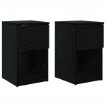 Voodikapp 2 pcs Must tamm 29 x 31,5 x 49 cm Tehispuit