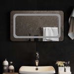LED vannitoa peegel L&auml;bipaistev 70 x 40 cm karastatud klaas