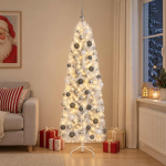 Kitsas kunstkuusk koos j&otilde;ulukuulidega 210 cm 300 LED-i