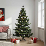 Kunstkuusk koos j&otilde;ulukuuliga 240 cm 300 LED-i Soe valge