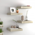 Seinariiulid, 4 tk, tammev&auml;rvi, 23 x 23,5 x 3,8 cm mdf