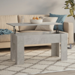 Kohvilaud, betoonhall, 101x49x52 cm, tehispuit