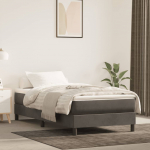 Voodiraam ilma madratsita, tumehall, 80x200 cm, samet